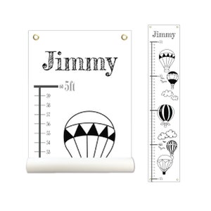 Personalized Growth Chart, Height Chart, Kids Growth Chart, Air Balloon Growth Chart, Growth Chart Canvas, Poly Canvas