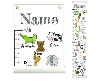 Personalized Growth Chart, Height Chart, Kids Growth Chart, Growth Chart Canvas, Kid Room Décor, Poly Canvas