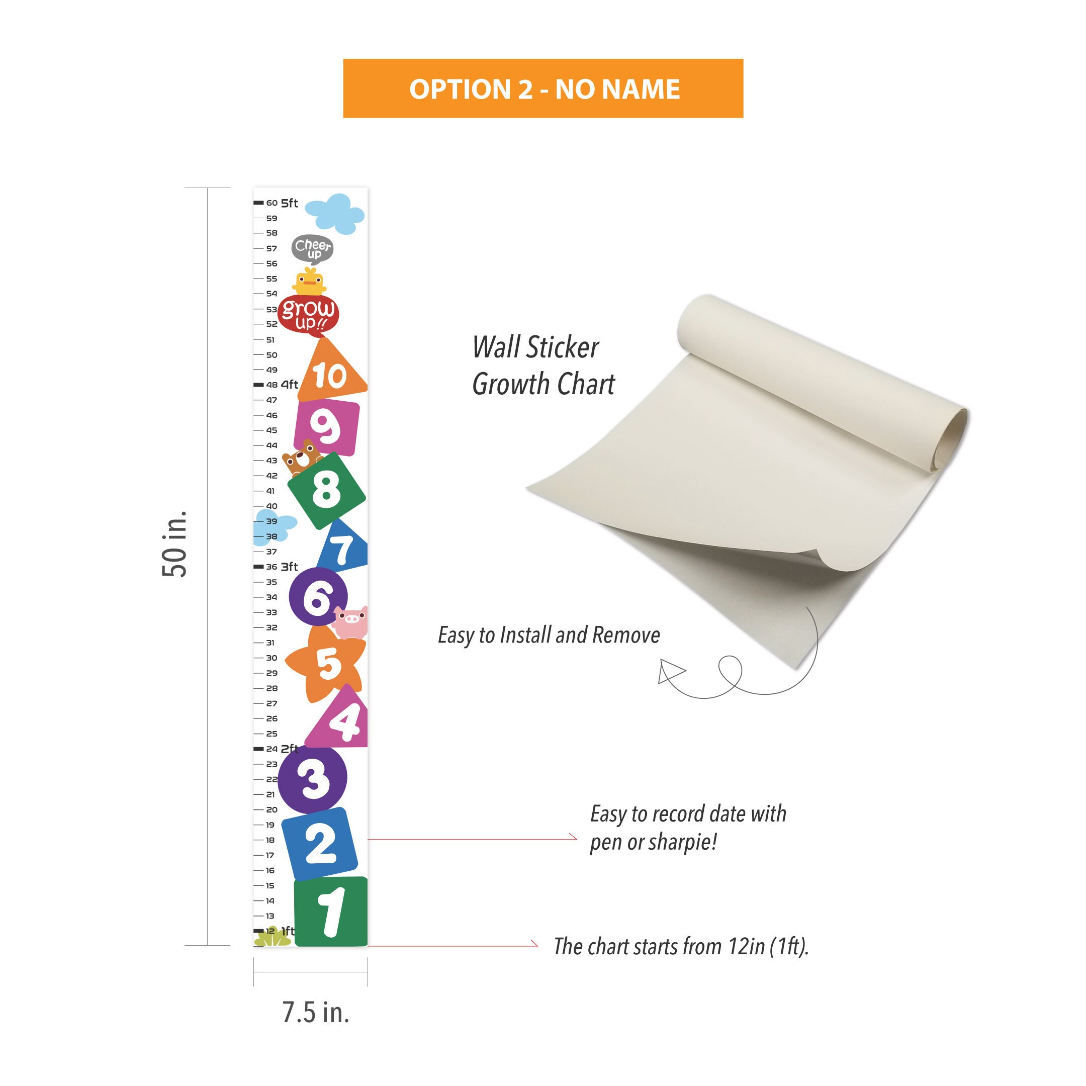 Personalized Wall Decal Growth Chart Wall Decal Height Etsy