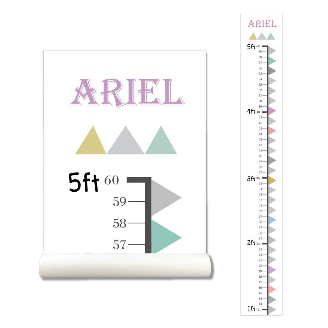 Simple, Personalized Growth Chart Wall Decal, Height Chart, Kids Growth ...