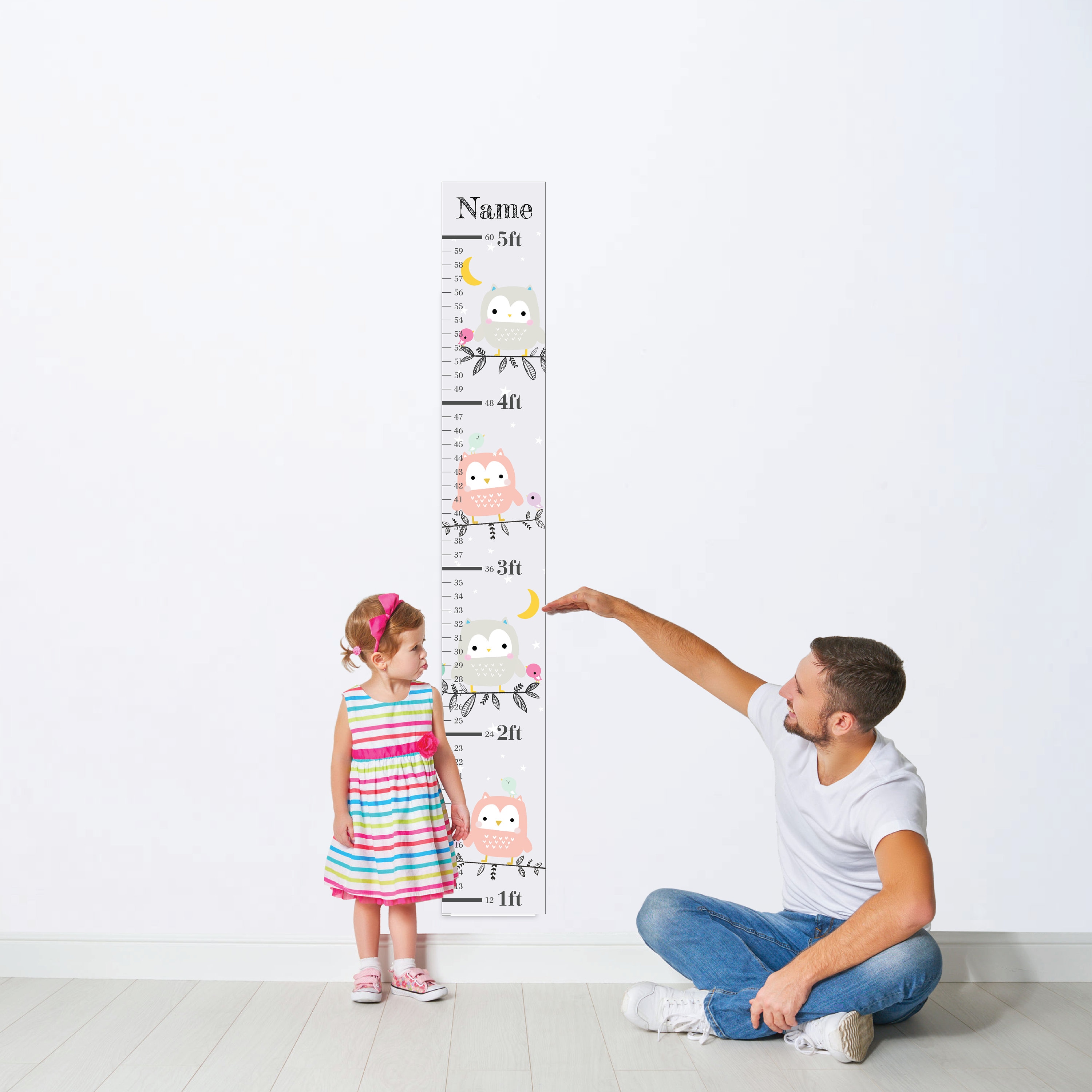 Personalized Growth Chart Wall Decal, Height Chart, Kids Growth Chart ...