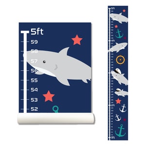 Shark, Growth Chart Wall Decal, Height Chart, Kids Growth Chart, Growth Chart, Wall Sticker, Kids Room Decal, Wall Decal