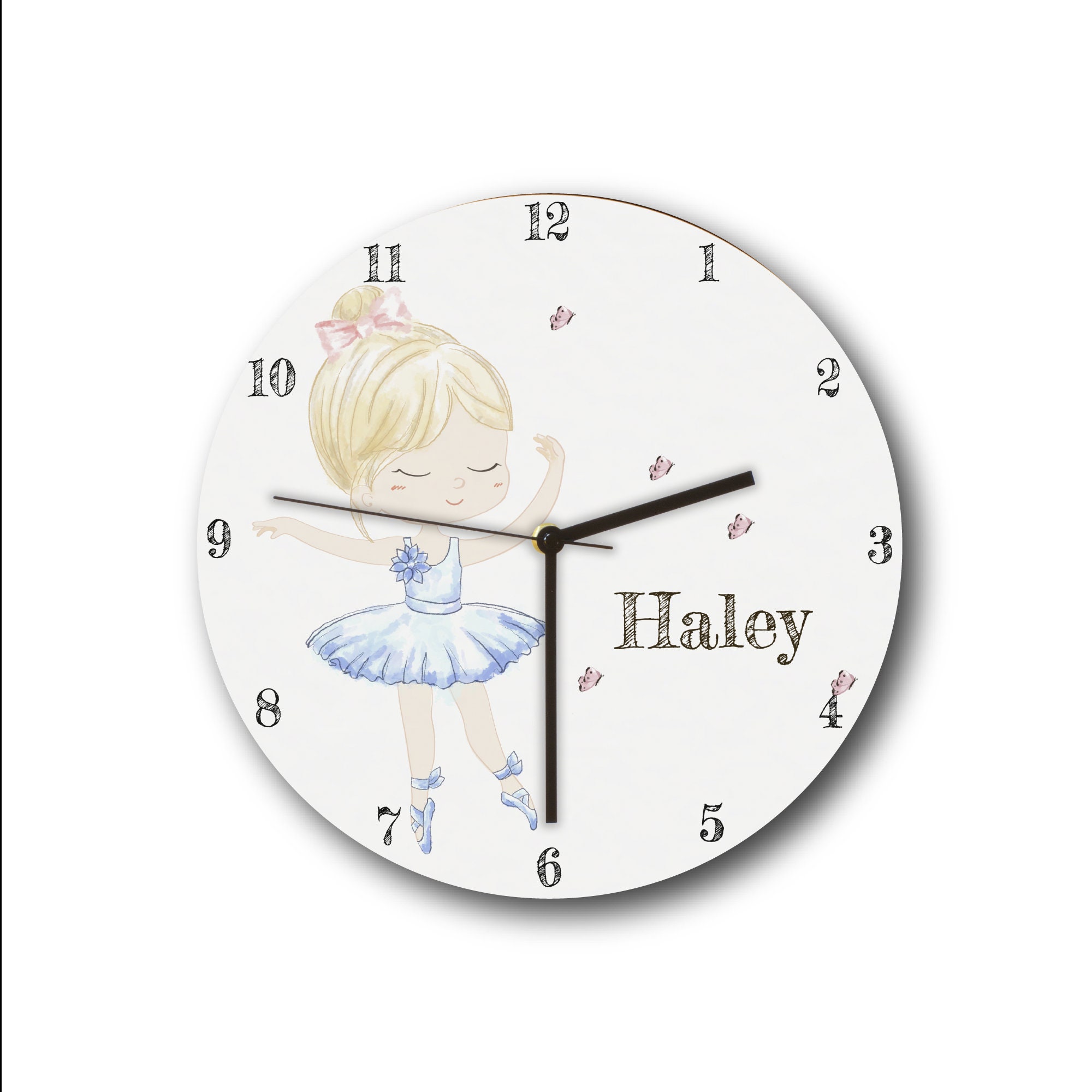Personalized Kids Wall Clock Girl Wall Clock Educational Etsy UK
