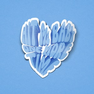 Hit Me Baby One More Time&quot; Britney Spears Inspired Blue Heart-Shaped Sticker - Laptop Decal - Water Bottle Sticker - 90s Nostalgia