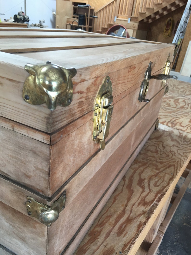 Handcrafted Steamer Trunk Brass hardware Steamer trunk Etsy
