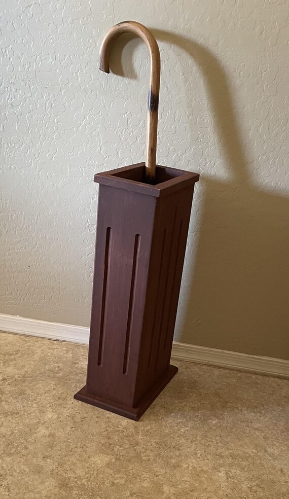 Handmade Wooden Walking Stick Stand – Rustic Storage Rack, Home Décor From India