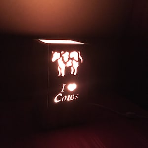Luminary, Cows, I love cows, Dairy farm, Lamp, Night light, I love cows light box, Home decor, Gift, Dairy Barn