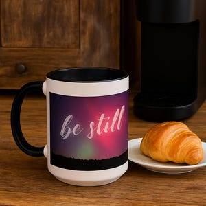 Know That I Am God Mug for Christian Women, Psalm 46:10 Scripture Coffee Cup, Faith Gift for Encouragement & Prayer Time
