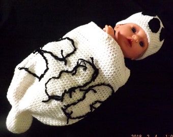 Disfraz de fantasma de ganchillo para recién nacido, saco de dormir de Halloween, accesorio para fotos
