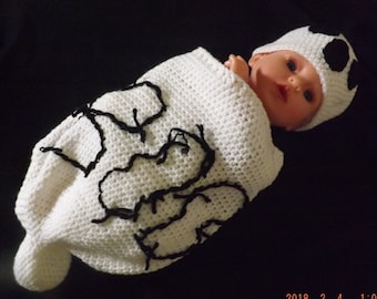 Newborn Halloween costume, Ghost swaddle sack, crochet Halloween costume newborn, newborn photography prop, handmade Halloween costume