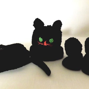 Newborn Halloween costume, black cat costume newborn, crochet photography prop, handmade Halloween costume newborn, baby Halloween costume