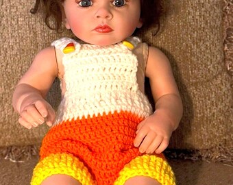 Handmade Candy Corn Baby Costume, Halloween Outfit, Photo Prop (3-6 Months)