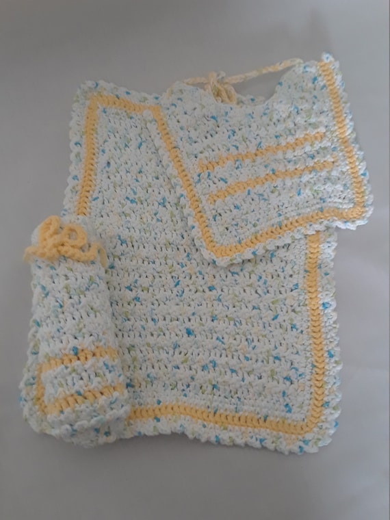 crochet baby burp cloth