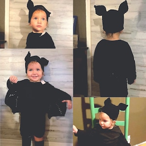 Handmade crochet newborn bat Halloween Costume, Infant 3 month bat Photo Prop, Crochet Halloween Costume 6 month, Photo prop baby
