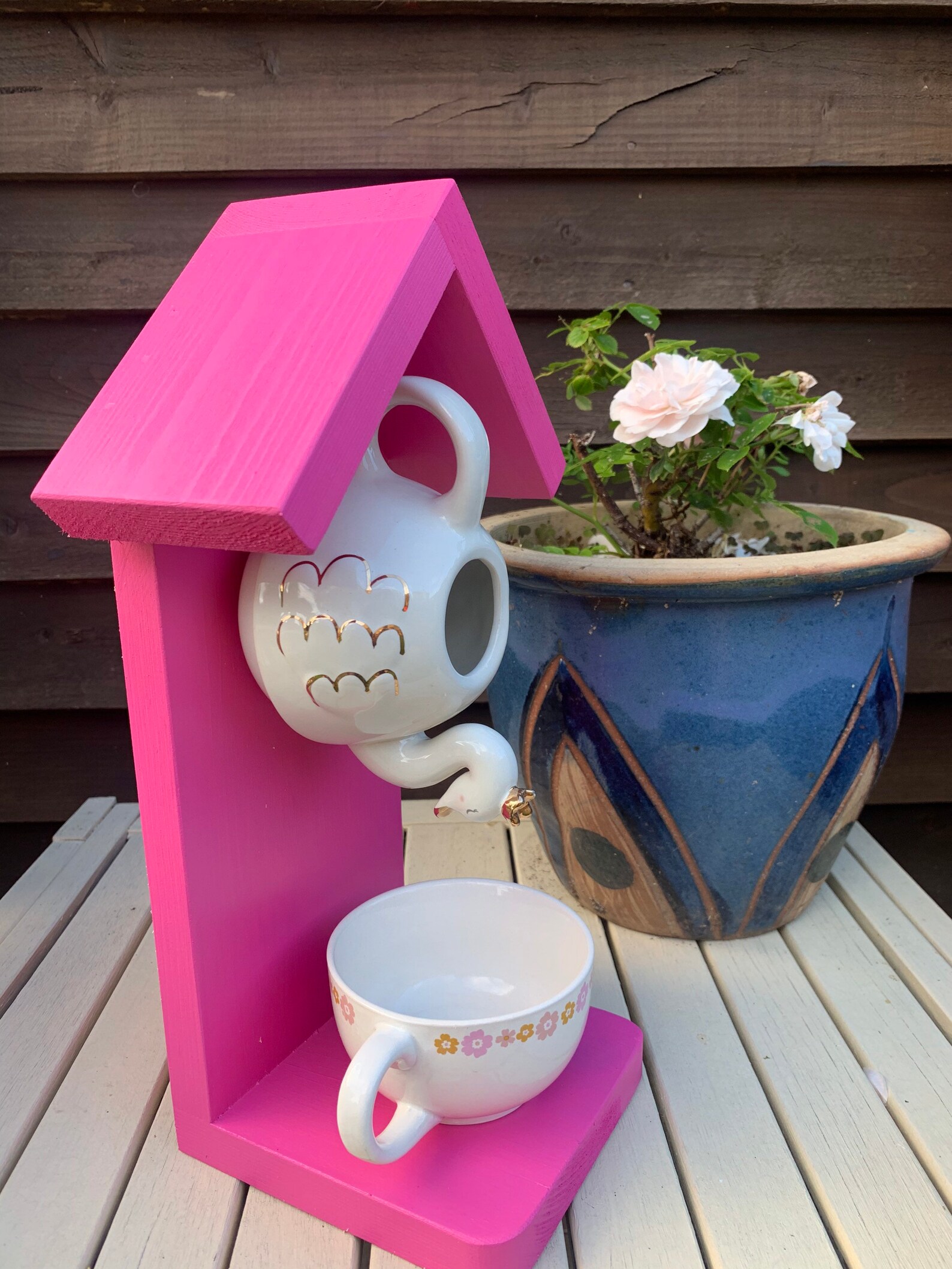 Swan Teapot Bird House and Feeder Etsy UK