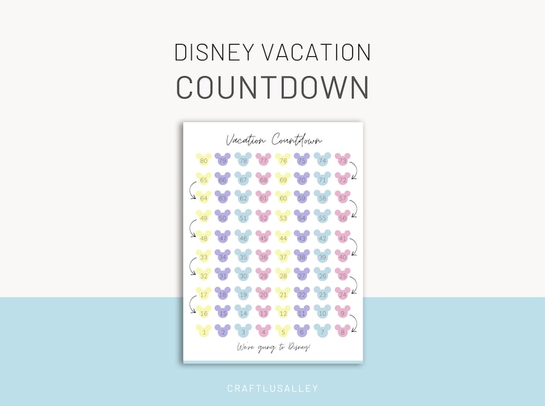 Printable WDW Vacation Countdown - Etsy
