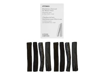 Binchotan Charcoal from Kishu, Japan - Water Purifying Sticks for Great-Tasting Water, 8 Sticks - Each Stick Filters Personal-Sized Bottle