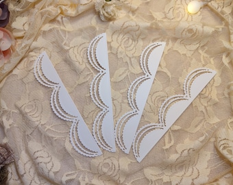Lace Border Die Cut Outs, Scrapbooking Embellishments (Set of 4)