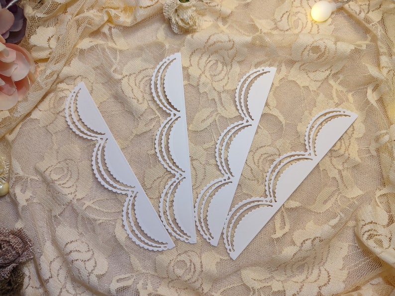 Lace Border Die Cut Outs, Scrapbooking Embellishments (set of 4) - Etsy