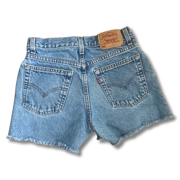 Size 14 Kids Vintage Levi's Cut Off Shorts // Upcycled // Kids // High Waisted // women’s 23/24