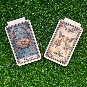 Marcapáginas magnético del tarot del zodíaco, regalo para amantes de los libros de astrología, marcador inspirado en el tarot, regalo del signo del zodíaco para lectores, accesorio místico para libros