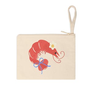 Borsa a forma di gambero con cerniera, elegante borsa estiva con accessori, regalo divertente per il trucco sotto i 20 anni per ragazze, pochette da spiaggia, organizer per lo stile della costa orientale.