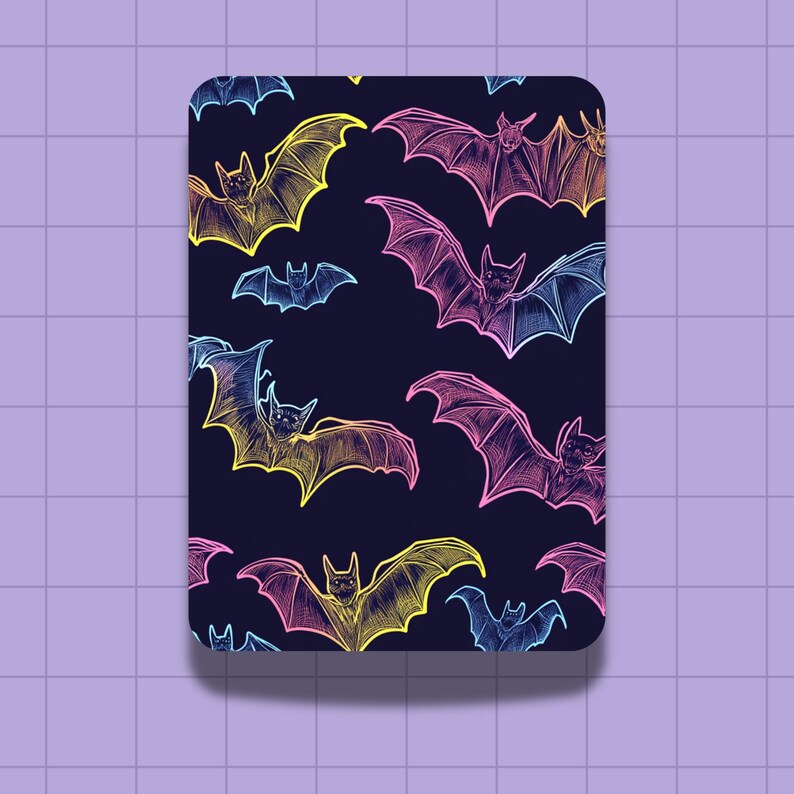 Neon Bats Kindle Insert: Witchy Bat Book Cover - Etsy