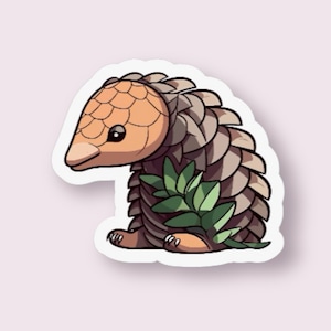 Pangolin Aufkleber • Wildtier Aufkleber • Süßer Autoaufkleber • Tier Liebhaber Geschenk • Natur inspiriert • Einzigartiges Wildtier Design