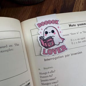 Cute Ghost Reading Bookmark, Magnetic Bookmark, Spooky Bookmark, Halloween Bookmark