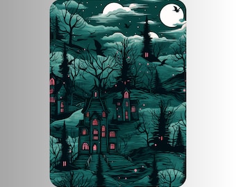 Haunted Manor Kindle-Einsatz: Gothic-Halloween-Dekor, Geschenk für Kindle