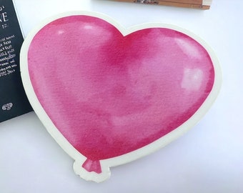 Coquette watercolor balloon love heart