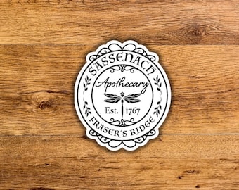 Sassenach Apothecary Sticker: Outlander Fan Gift, Waterproof Vinyl