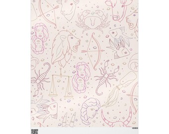 Celestial Astrology Wrapping Paper: Light Colored Starry Night Gift Wrap