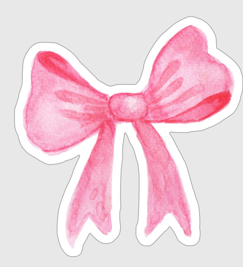 Coquette Watercolor Bow Sticker Etsy