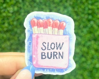 Slow Burn Matchbox Sticker: Romantasy Bookish Kindle Accessory