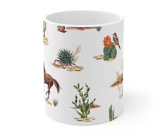 Taza de cerámica del Viejo Oeste: Diseño rústico de vaquero