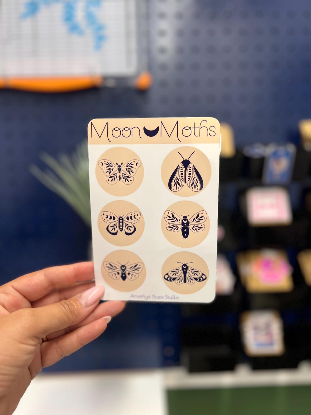 Moon Moth Sticker Moon Moths Sticker Sheet: Black Ink Circular Moth Stickers - Etsy Australia
