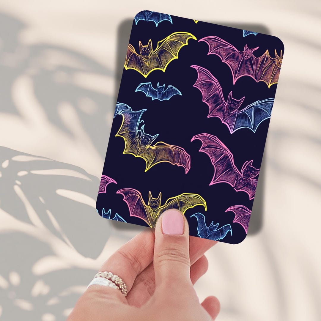 Neon Bats Kindle Insert: Witchy Bat Book Cover - Etsy