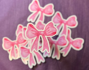 Watercolor Bow Sticker: Coquette Planner Scrapbook Embellishment