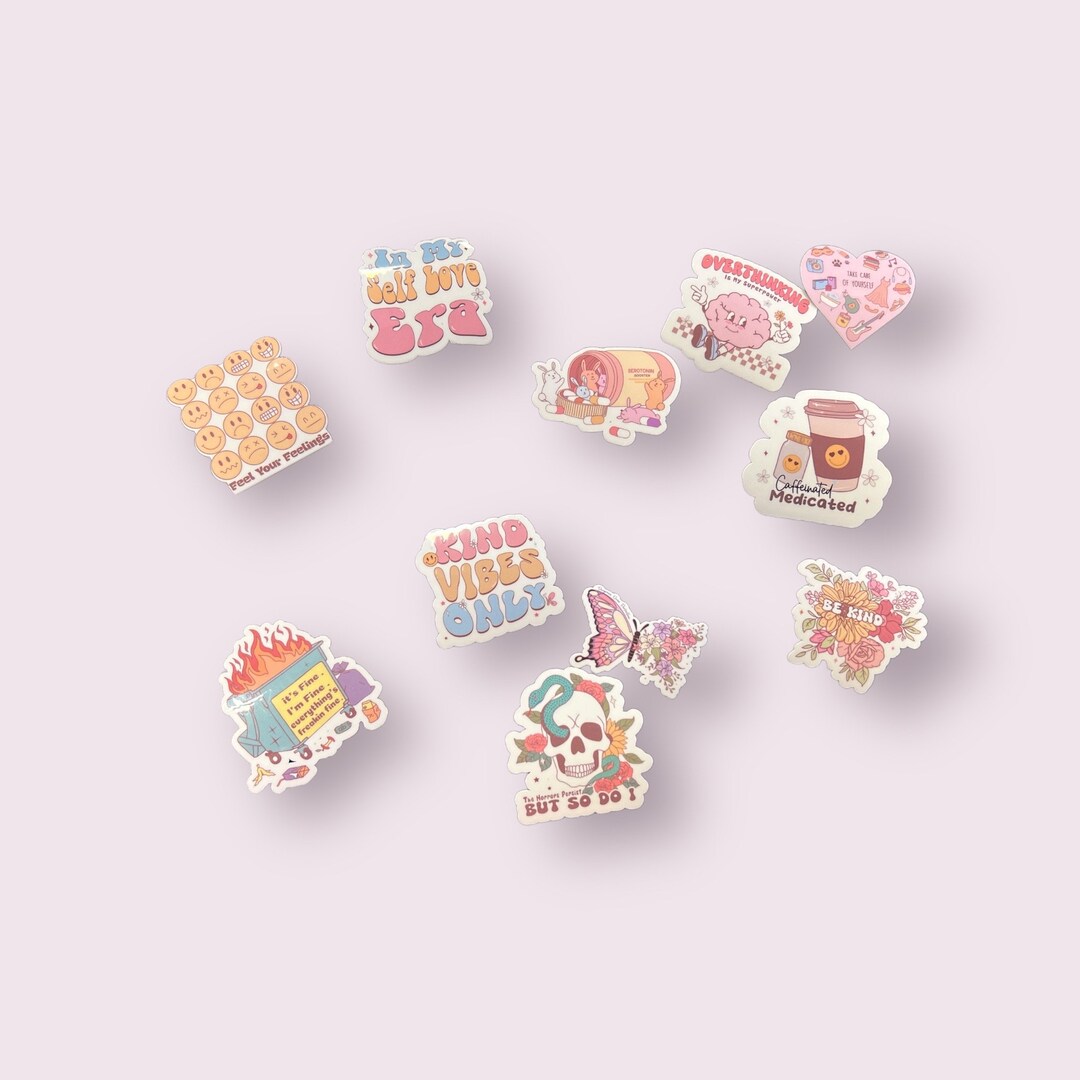 Mental Health Sticker Pack 11 Stickers, Self Care Stickers ...