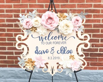 Signo de placa de fechas de boda Personalizado Novia Novio familia signo de madera regalo de Navidad