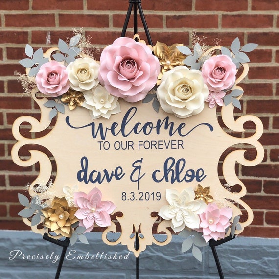 Personalized Wedding Welcome Sign Wooden Sign Last Name Etsy