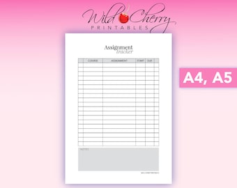 assignment tracker etsy