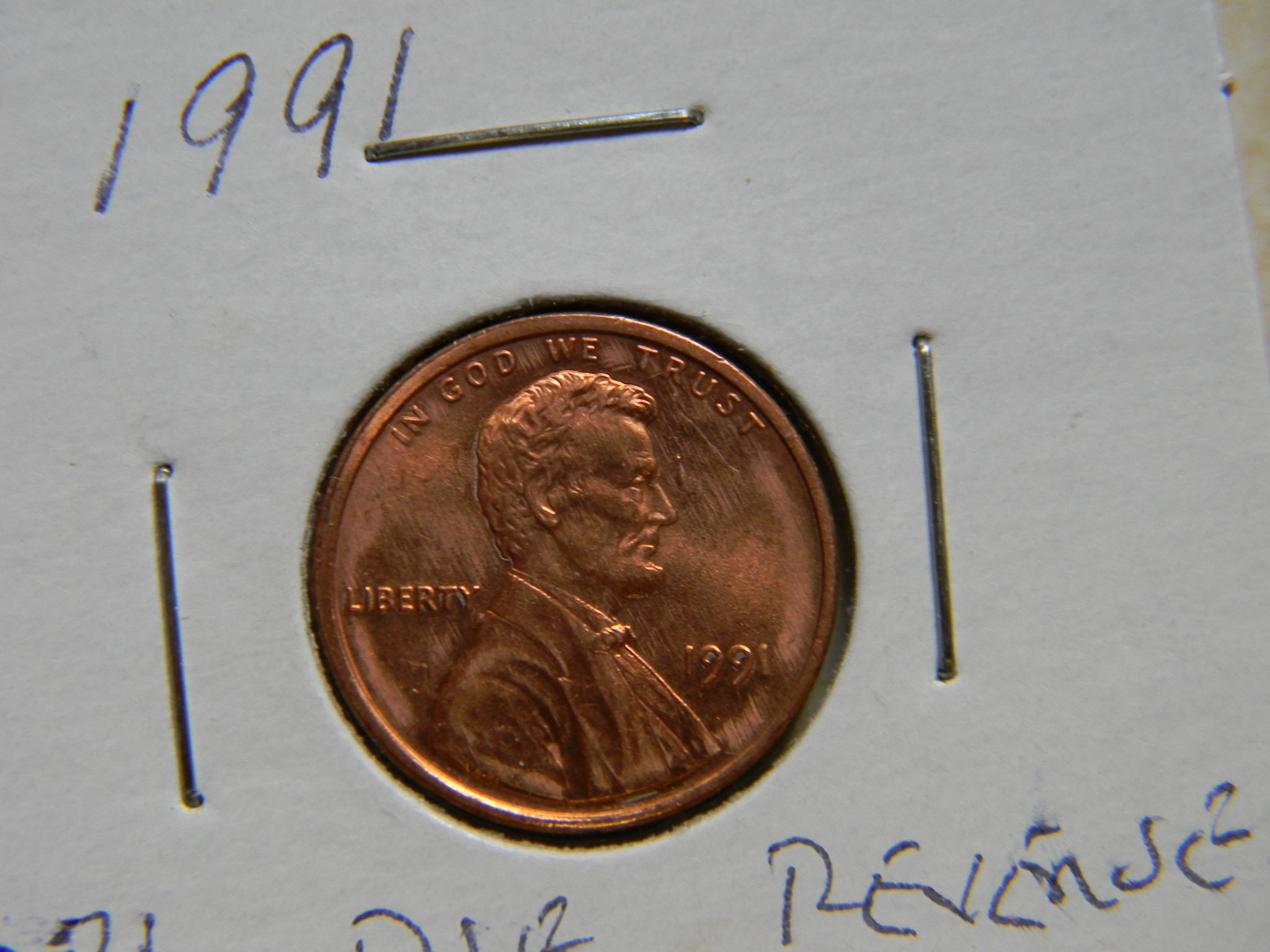 1991 Lincoln Cent Penny Double Die Reverse Mint Error Coin - Etsy