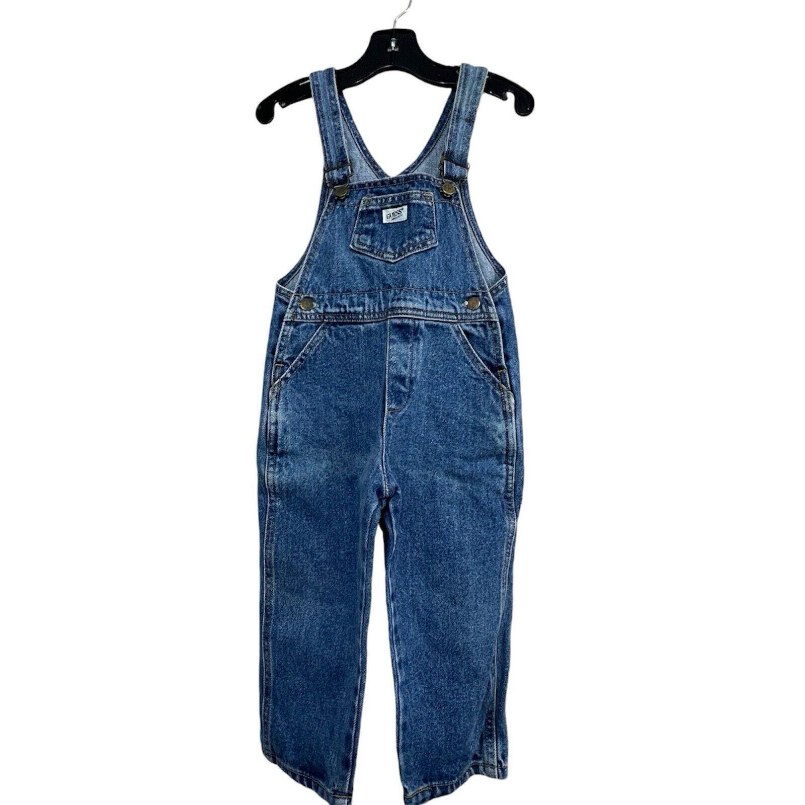 GUESS アメリカ古着　キッズオーバーオール Vintage Guess Leather Patch Overalls 12-18 months