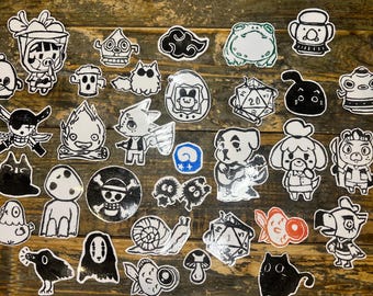 Bulk Handmade Linoprint Sticker Mystery Pack | Mystery Assortment, Party Favors, Goodie Bags