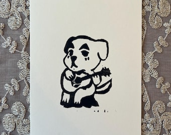 KK Slider Fan Art Print — Animal Crossing Inspired — 4×6 Wall Art