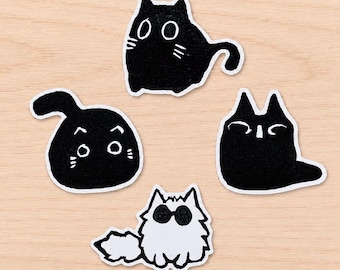 リノプリント猫ステッカーパック｜手作りステッカー4枚セット