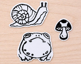Linoprint Cozy Cottagecore Sticker Pack | Handmade Stickers