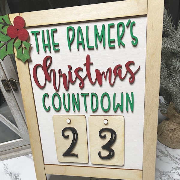 Custom Christmas Countdown, Christmas Countdown, Christmas Countdown sign, Christmas Sign, Advent Calendar
